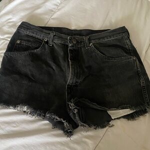 Vintage Black Denim Women's Shorts